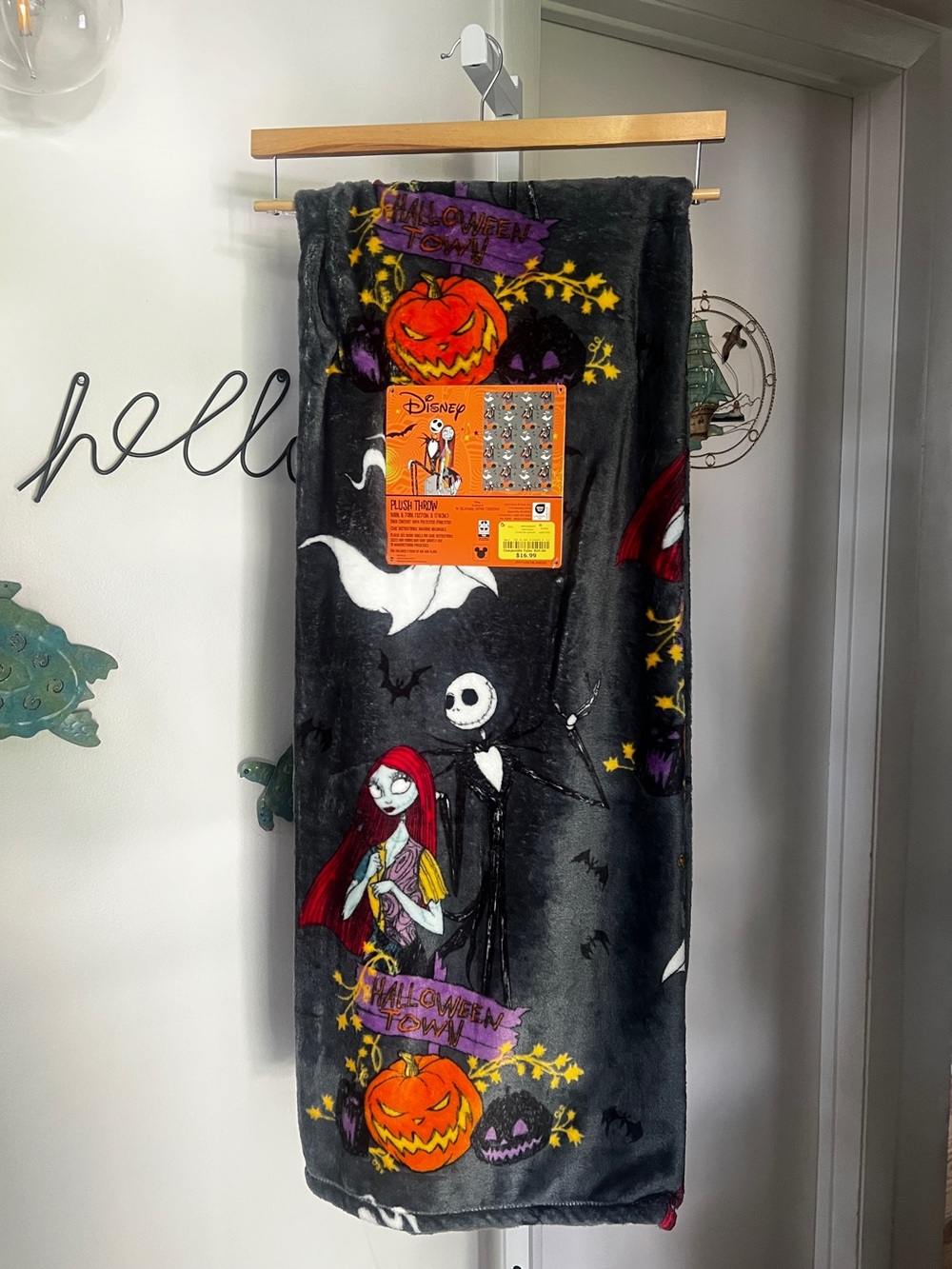 NEW Disney Nightmare Before Christmas Halloween Town Throw Blanket 50”x70” Jack